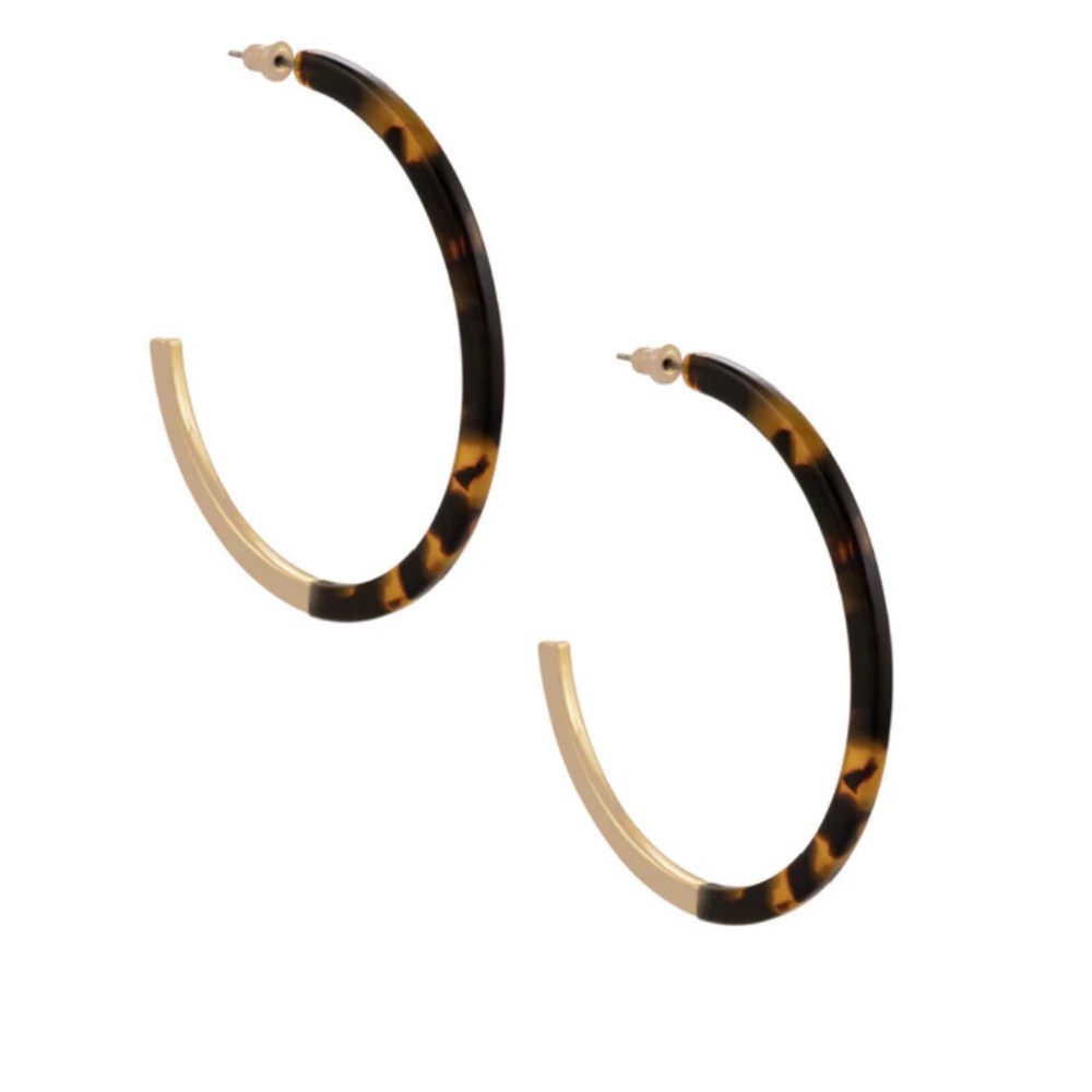 Uncommon James Tortoise Shell Hoop Earrings